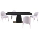 Ryaan 5-Piece Dining Set - Black/Beige 170641 170641 3