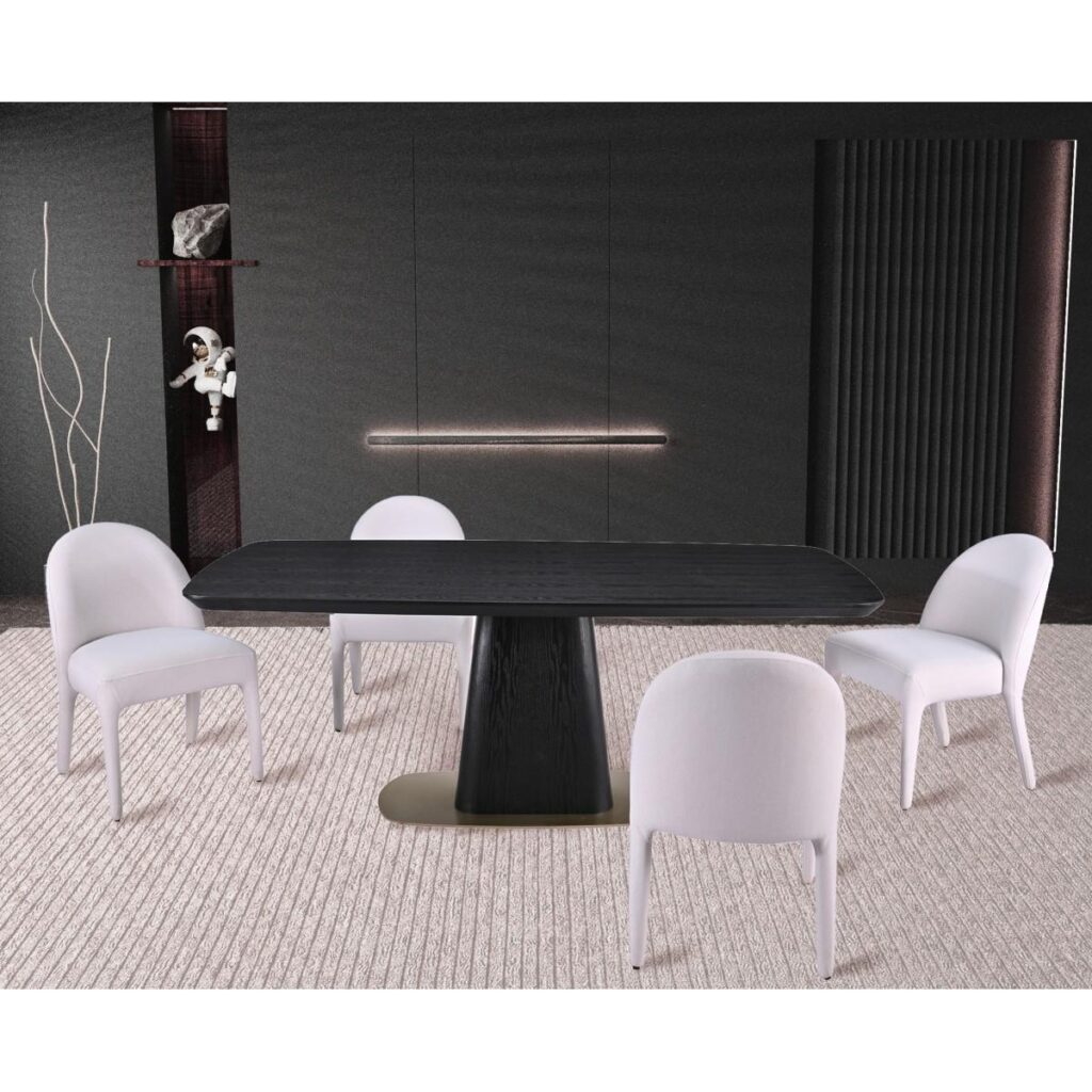 Ryaan 5-Piece Dining Set - Black/Beige - Image 4