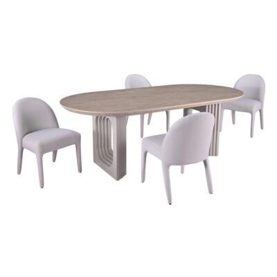 Dafne 5-Piece Dining Set - Beige