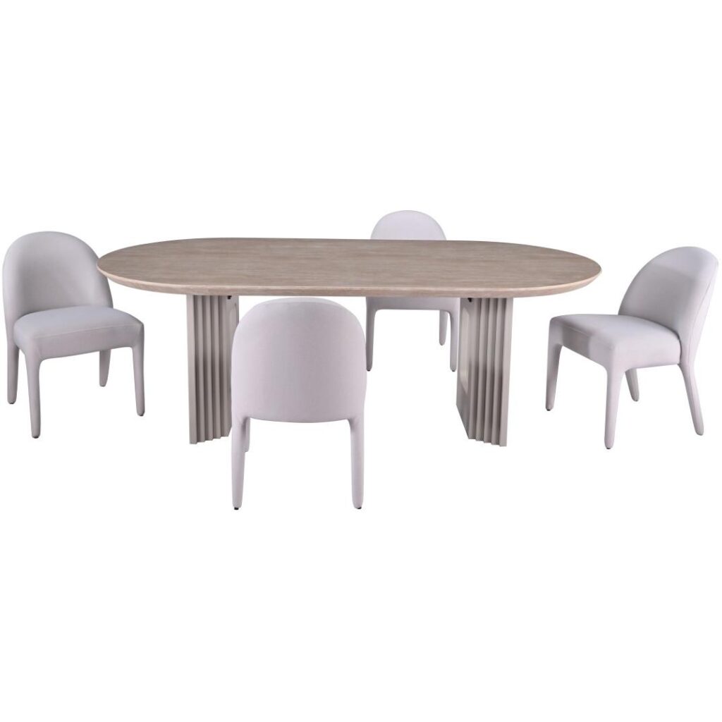 Dafne 5-Piece Dining Set - Beige - Image 3