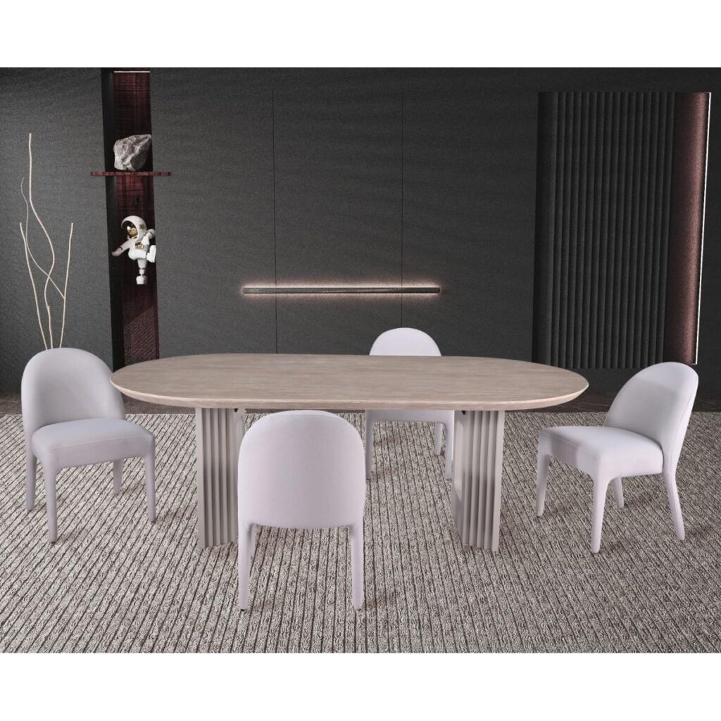 Dafne 5-Piece Dining Set - Beige - Image 4