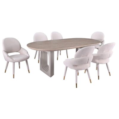 Bode 7-Piece Dining Set - Beige