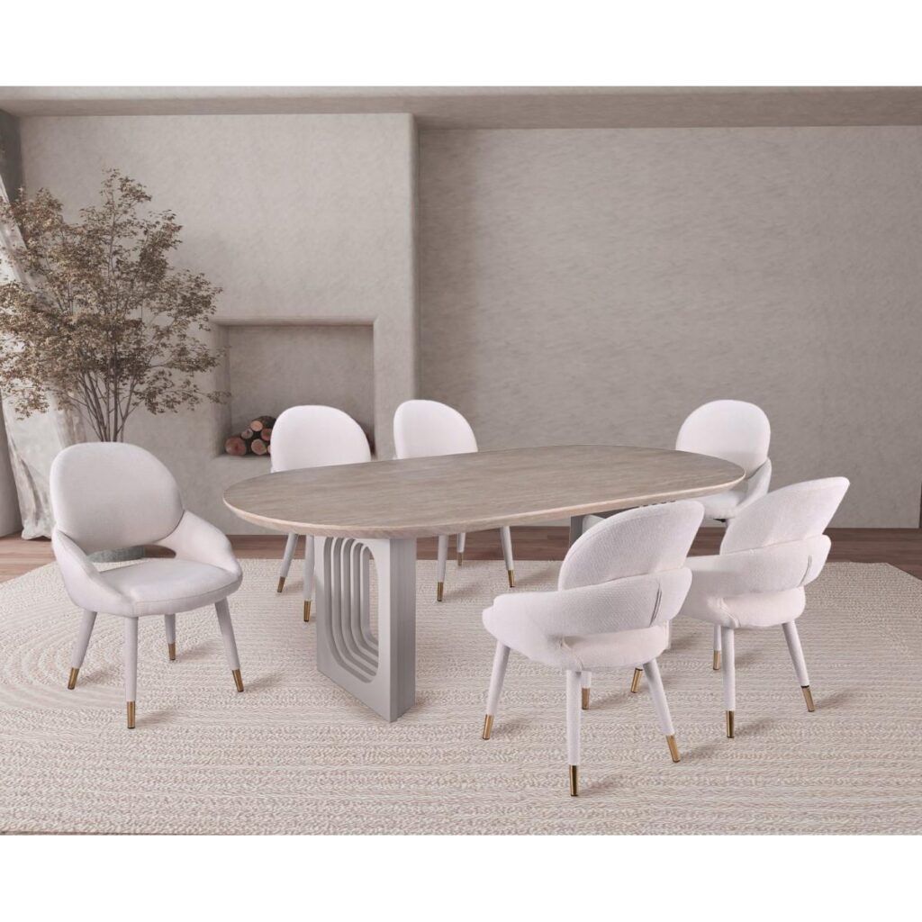 Bode 7-Piece Dining Set - Beige - Image 2
