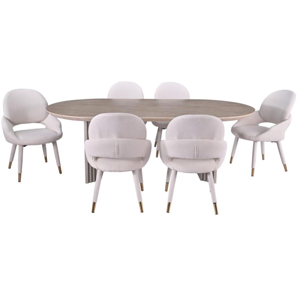 Bode 7-Piece Dining Set - Beige - Image 3