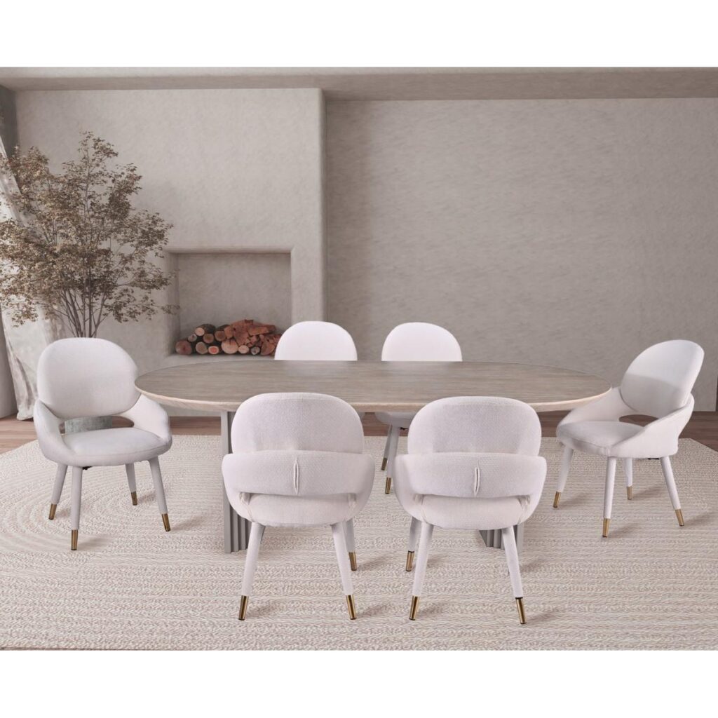 Bode 7-Piece Dining Set - Beige - Image 4