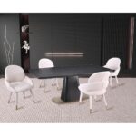 Demetri 5-Piece Dining Set - Black/Beige 176510 176510 2