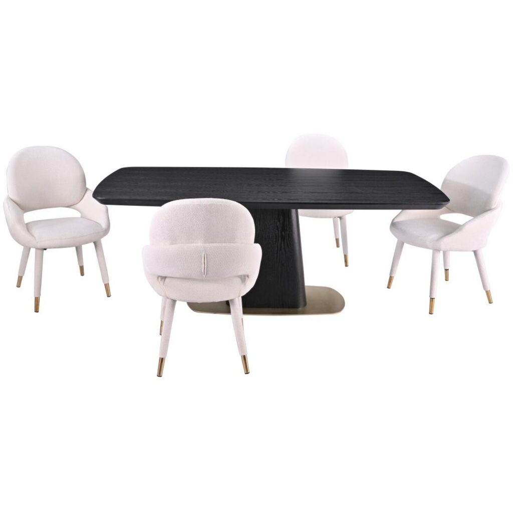 Demetri 5-Piece Dining Set - Black/Beige - Image 3