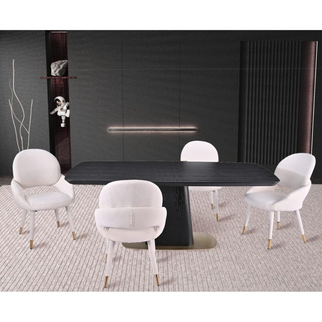 Demetri 5-Piece Dining Set - Black/Beige - Image 4