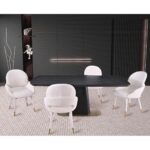 Demetri 5-Piece Dining Set - Black/Beige 176510 176510 4