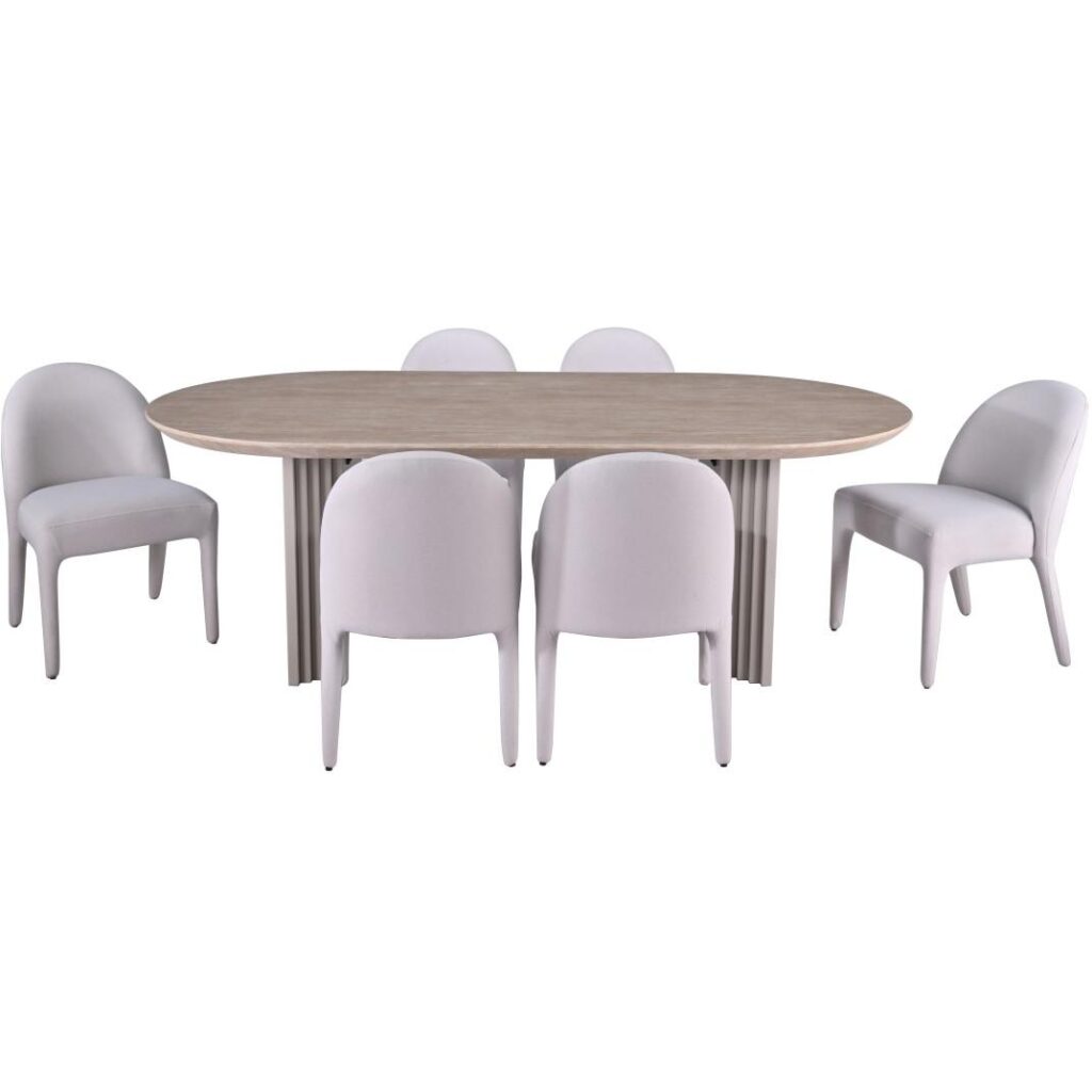 Dafne 7-Piece Dining Set - Beige - Image 3