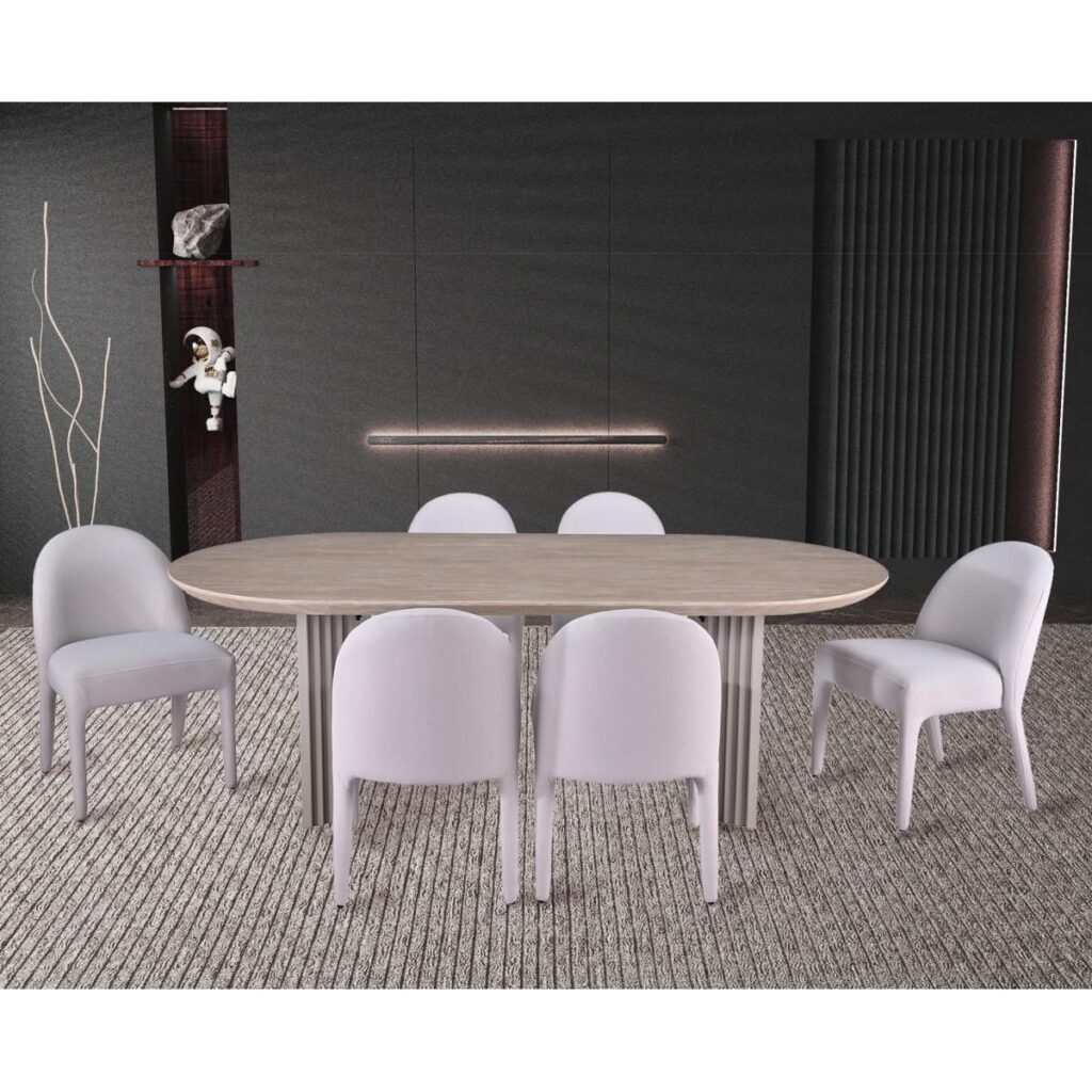Dafne 7-Piece Dining Set - Beige - Image 4