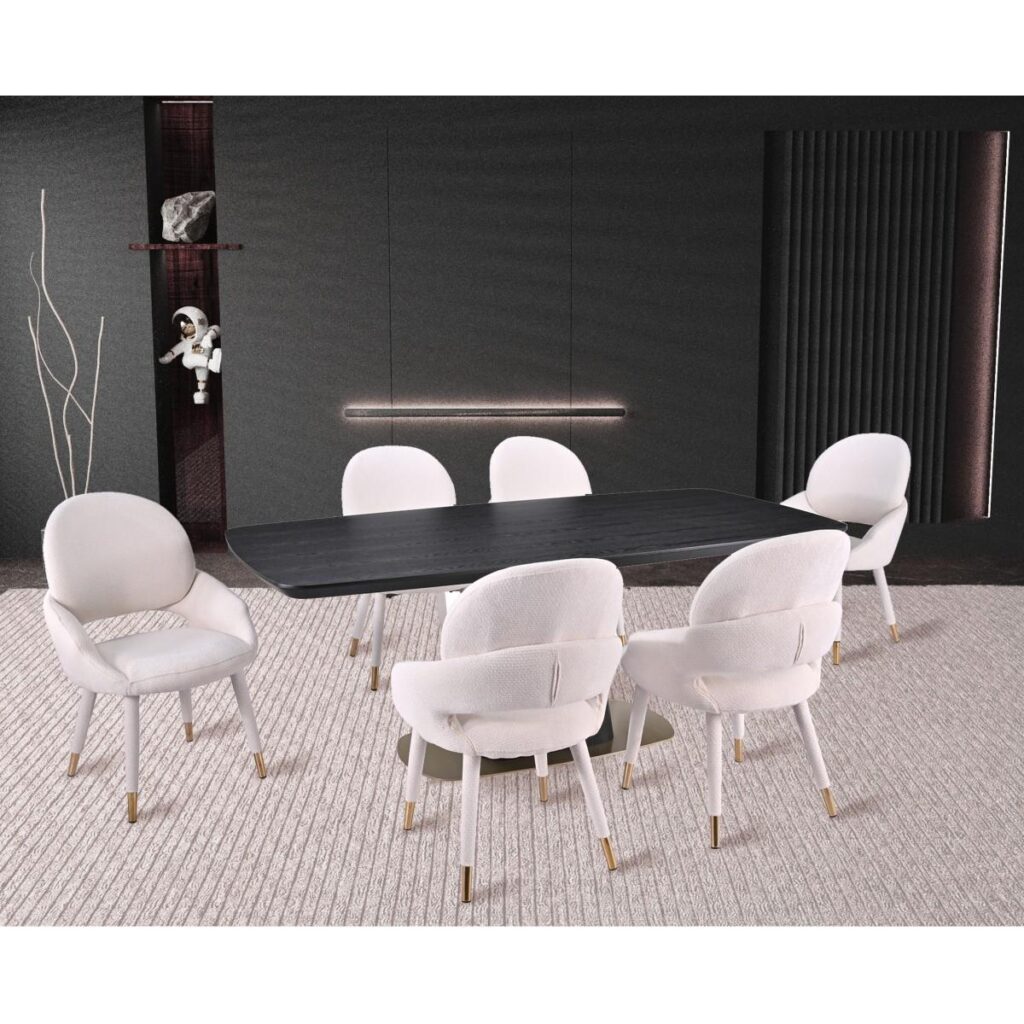 Demetri 7-Piece Dining Set - Black/Beige - Image 2