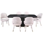 Demetri 7-Piece Dining Set - Black/Beige 179641 179641 3