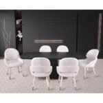 Demetri 7-Piece Dining Set - Black/Beige 179641 179641 4