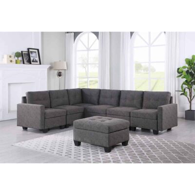 Brassex Sectional with Ottoman