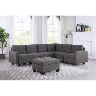 Brassex Sectional with Ottoman