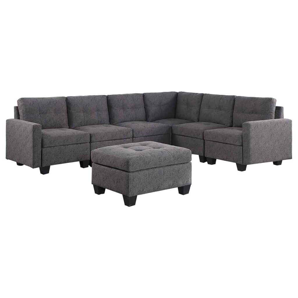 Brassex Sectional with Ottoman - Image 2