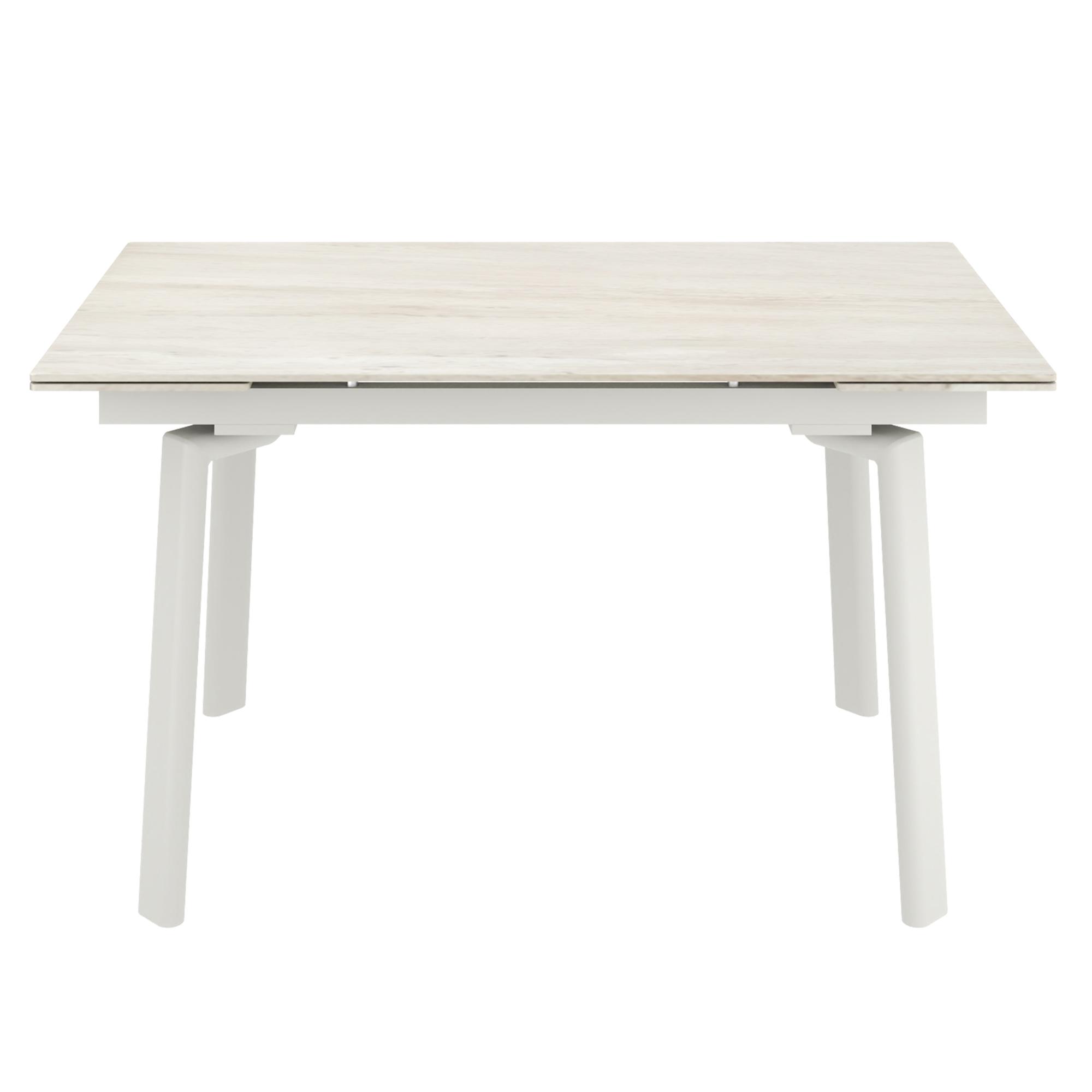 Bellaro Dining Table with Extension in Travertine and Cream 4 Bellaro Dining Table with Extension in Travertine and Cream - Image 4