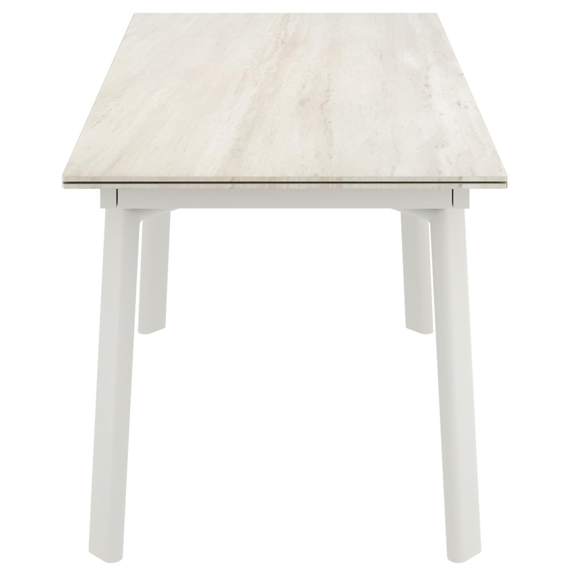 Bellaro Dining Table with Extension in Travertine and Cream 5 Bellaro Dining Table with Extension in Travertine and Cream - Image 5