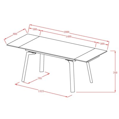Bellaro Dining Table with Extension in Travertine and Cream 201-060TV 201 060TV LD