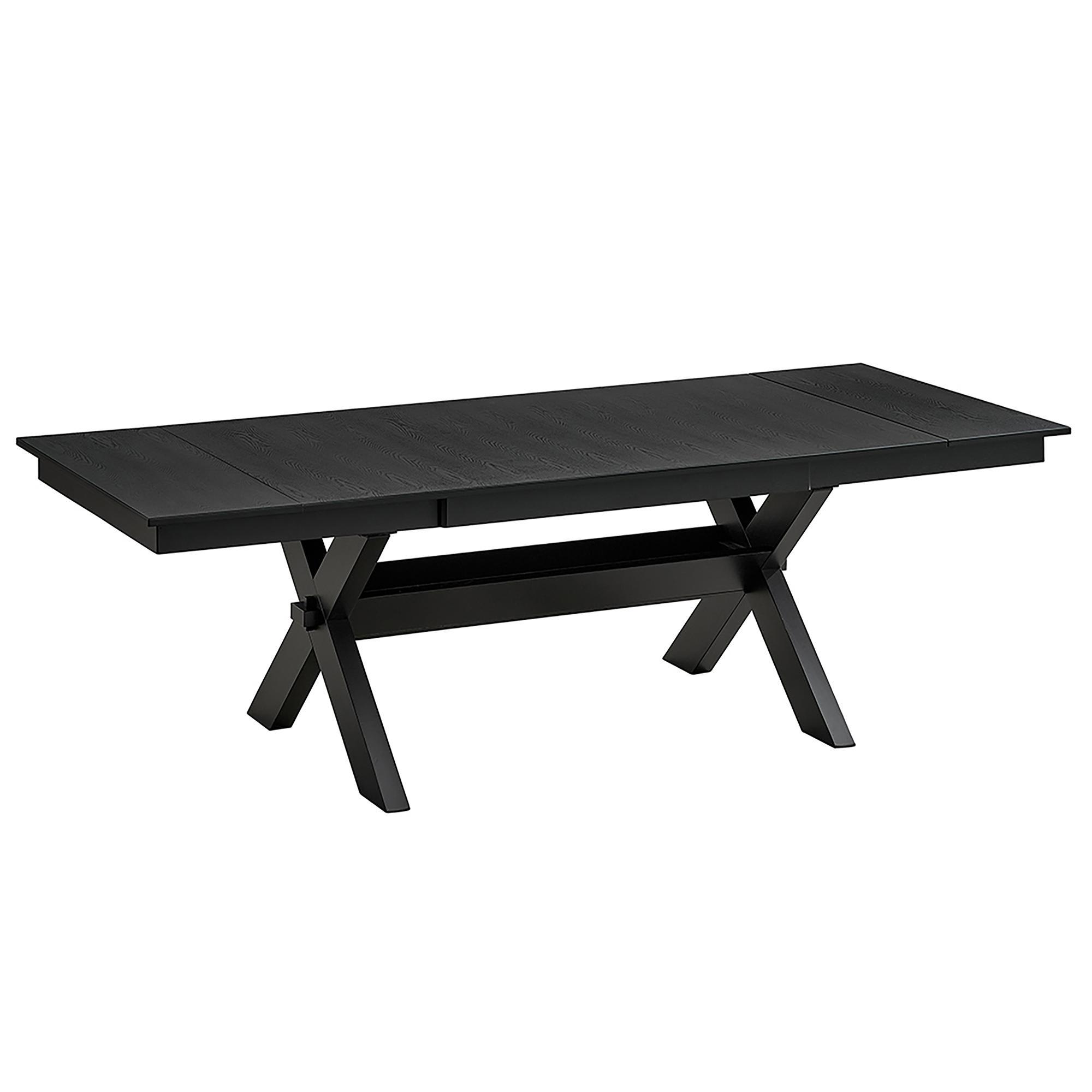 Argyle Dining Table with Extension, 66"-94" in Black 1 Argyle Dining Table with Extension, 66"-94" in Black