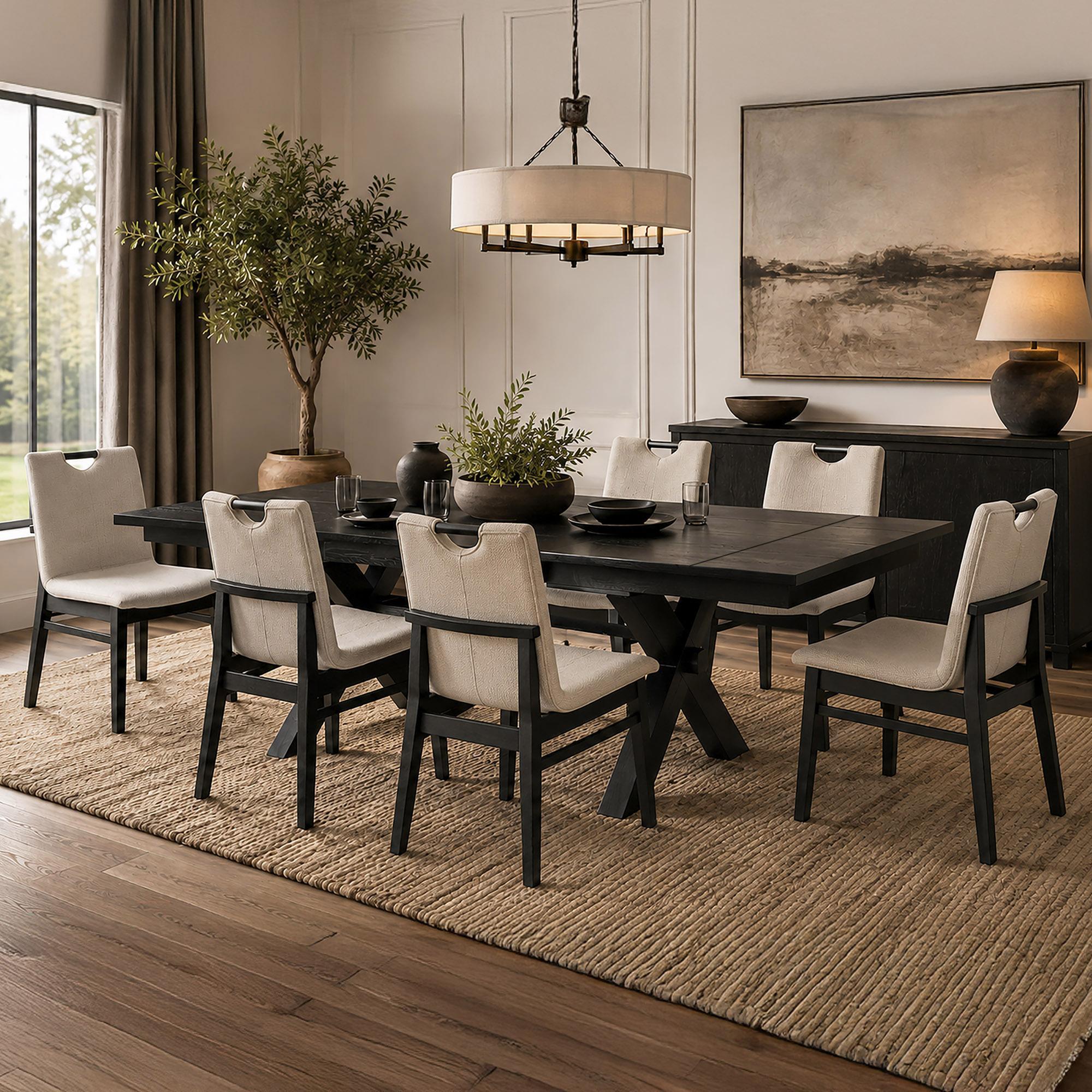 Argyle Dining Table with Extension, 66"-94" in Black 2 Argyle Dining Table with Extension, 66"-94" in Black - Image 2