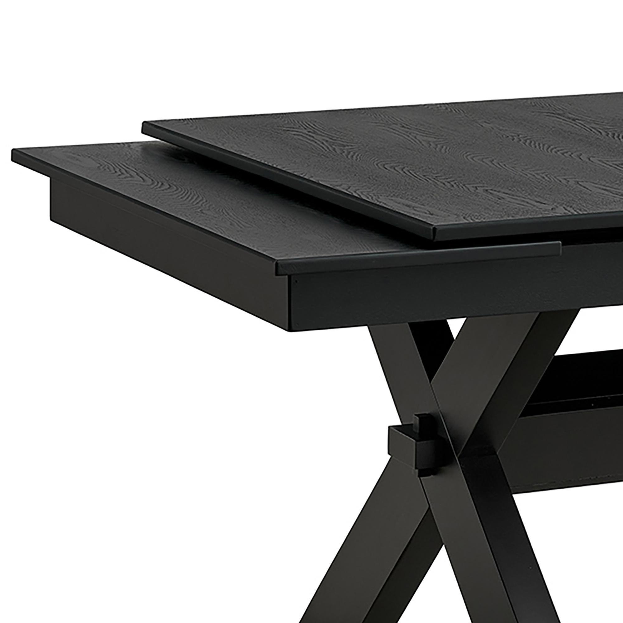 Argyle Dining Table with Extension, 66"-94" in Black 6 Argyle Dining Table with Extension, 66"-94" in Black - Image 6