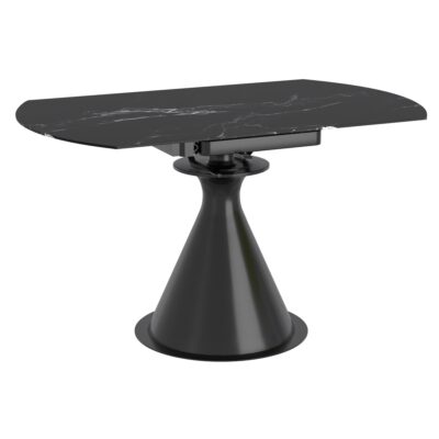 Calisto Round Pedestal Dining Table w/Extension in Black 10 Calisto Round Pedestal Dining Table w/Extension in Black 201-110BK 201 110BK 2