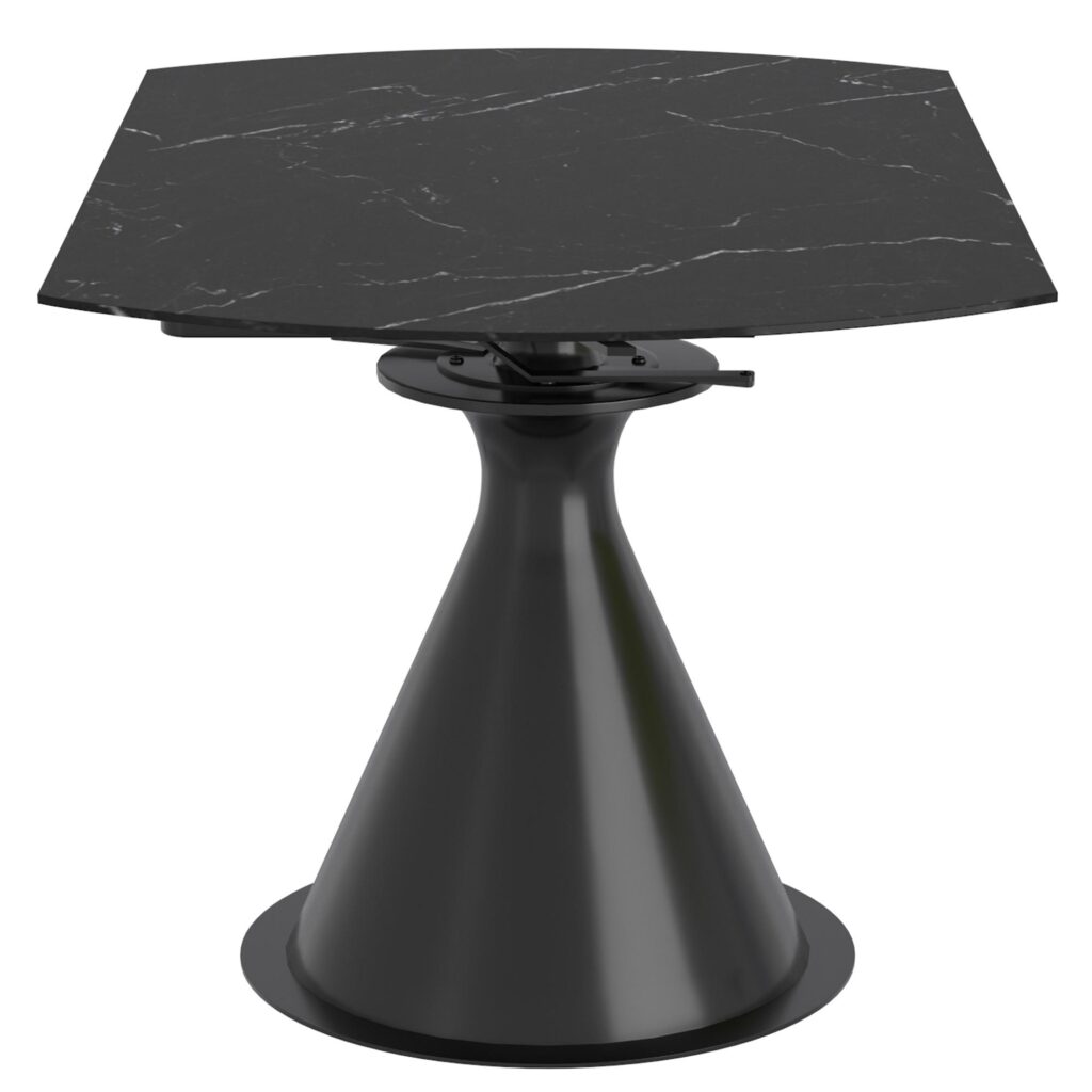 Calisto Round Pedestal Dining Table w/Extension in Black - Image 4