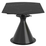 Calisto Round Pedestal Dining Table w/Extension in Black 201-110BK 201 110BK 3