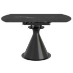 Calisto Round Pedestal Dining Table w/Extension in Black 201-110BK 201 110BK 4