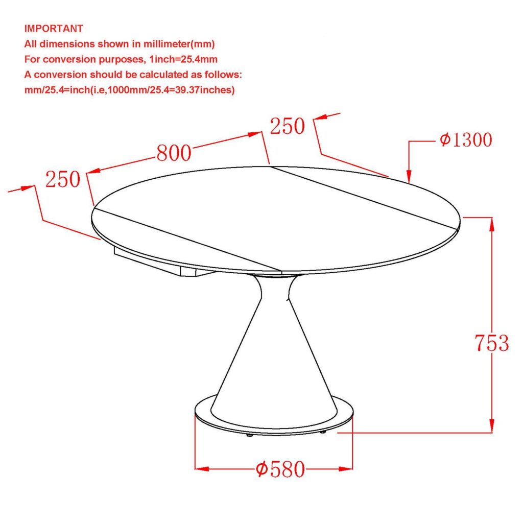 Calisto Round Pedestal Dining Table w/Extension in Black - Image 8