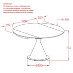 Calisto Round Pedestal Dining Table w/Extension in Black 201-110BK 201 110BK LD