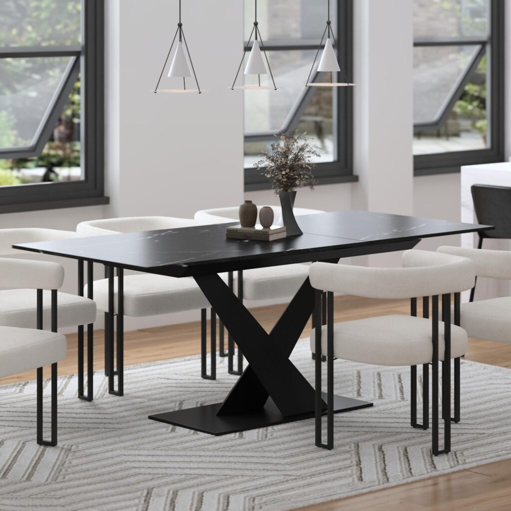 Julius Dining Table w/Extension in Black - Image 2