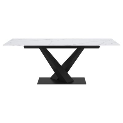 Julius Dining Table w/Extension in White and Black 201-111WT 201 111WT 4