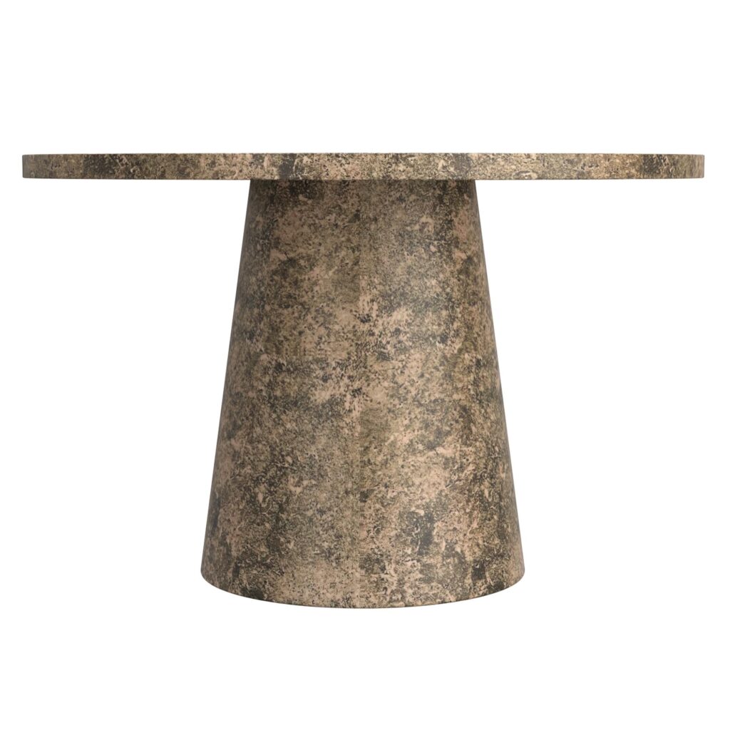Godiva Round Pedestal Table in Grey Stone - Image 4