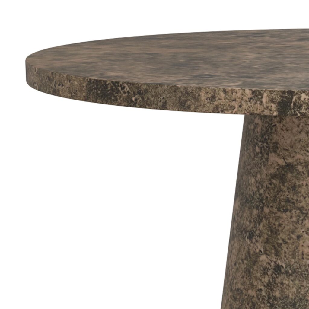 Godiva Round Pedestal Table in Grey Stone - Image 6