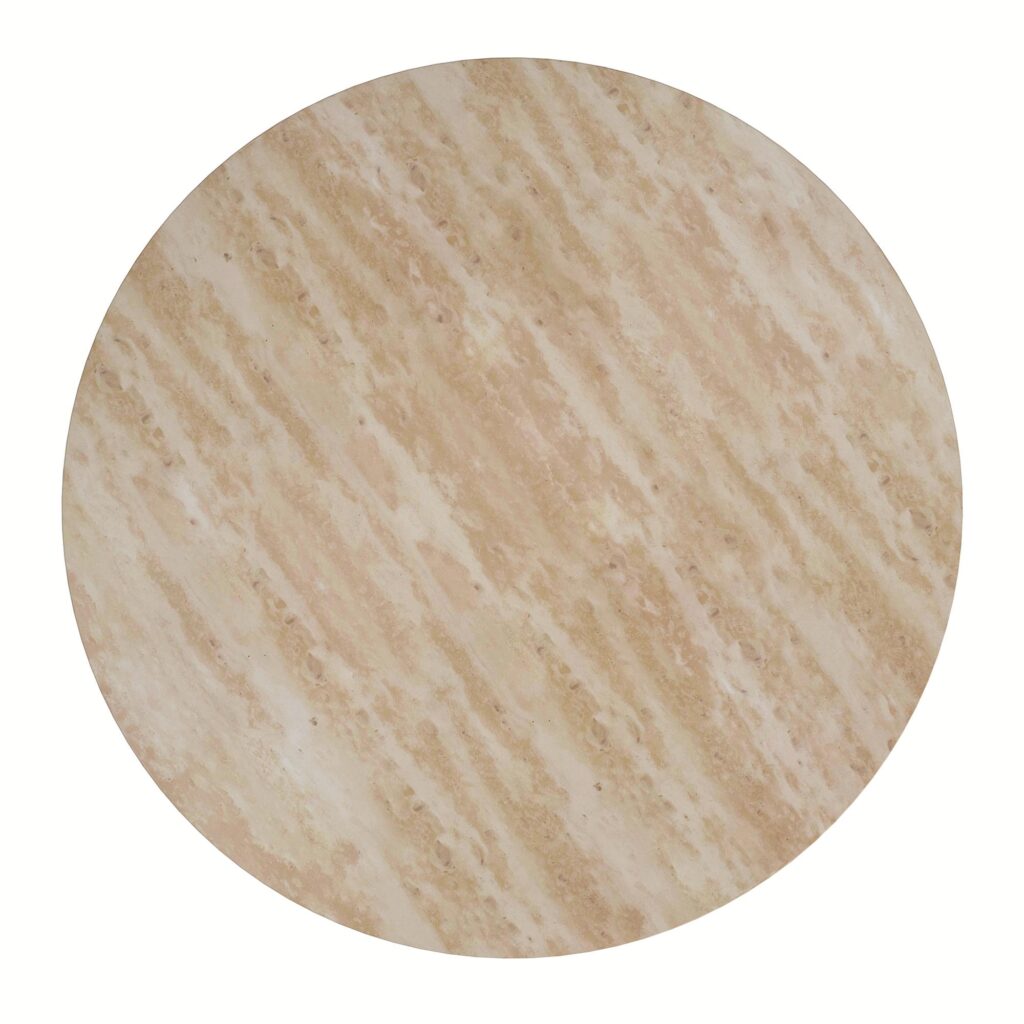 Godiva Round Pedestal Table in Ivory Stone - Image 5