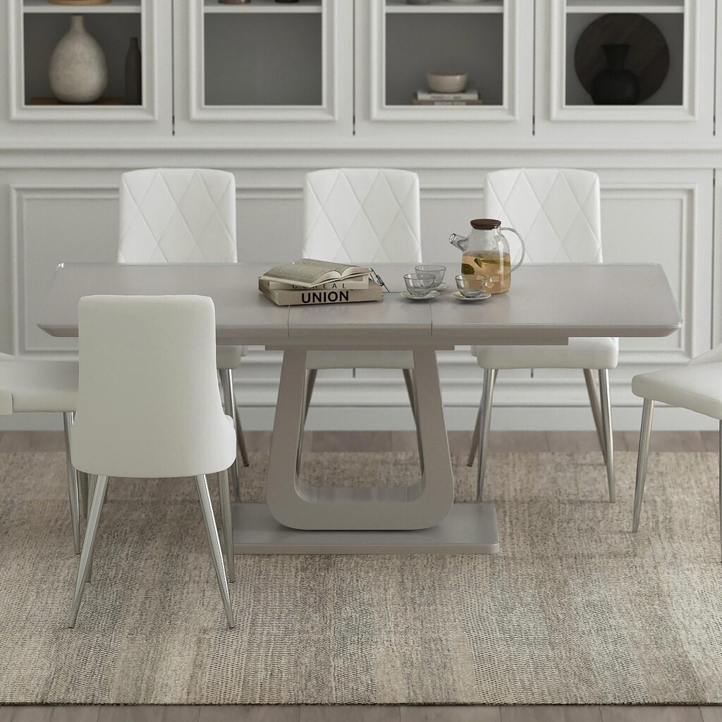 Corvus Dining Table w/Extension in Warm Grey - Image 2
