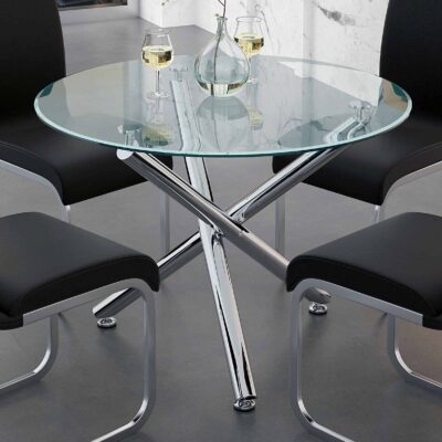 Solara II Round Dining Table in Chrome 9 Solara II Round Dining Table in Chrome 201-160-40 201 160 40 1