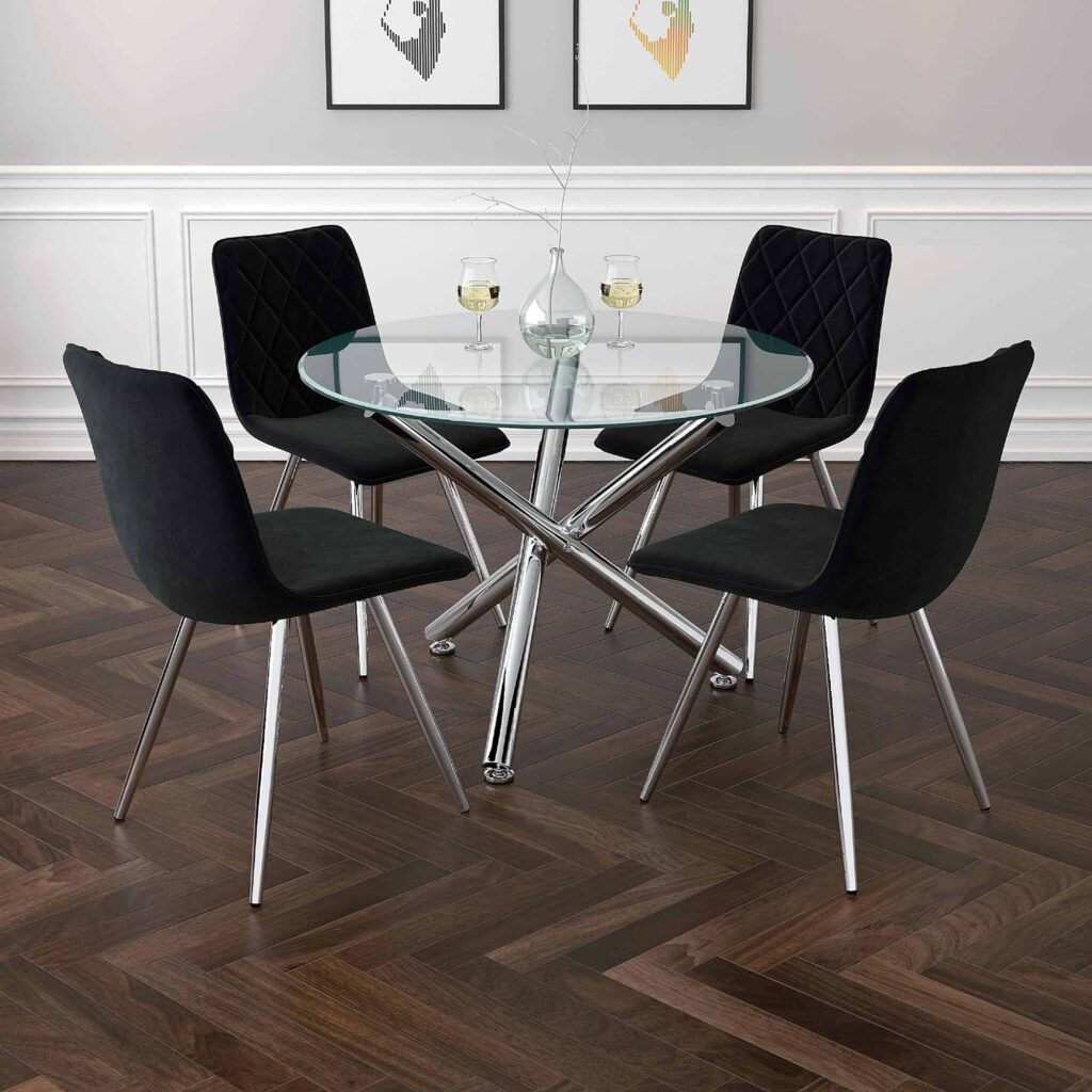 Solara II Round Dining Table in Chrome - Image 3