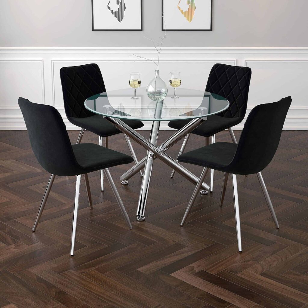 Solara II Round Dining Table in Chrome 201-160-40 201 160 40 2