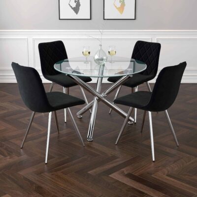 Solara II Round Dining Table in Chrome 10 Solara II Round Dining Table in Chrome 201-160-40 201 160 40 2