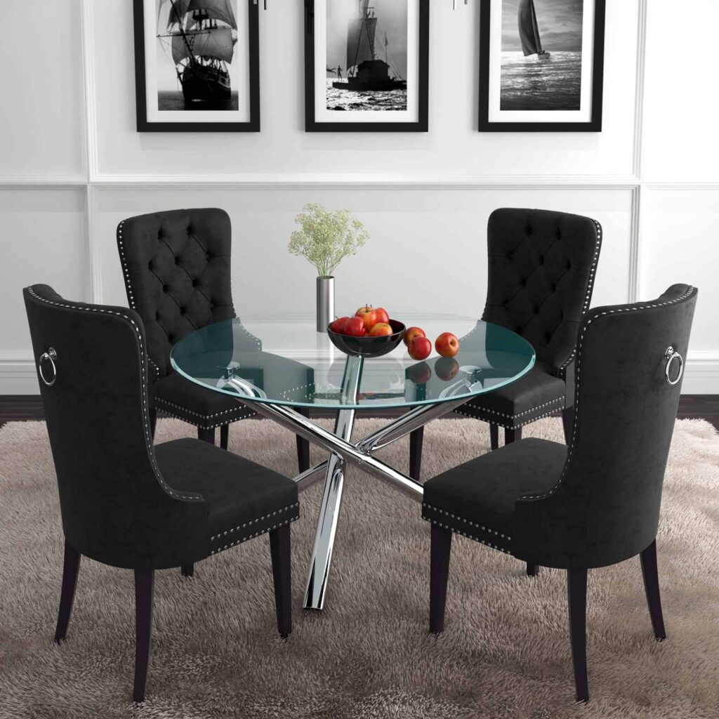 Solara II Round Dining Table in Chrome - Image 4