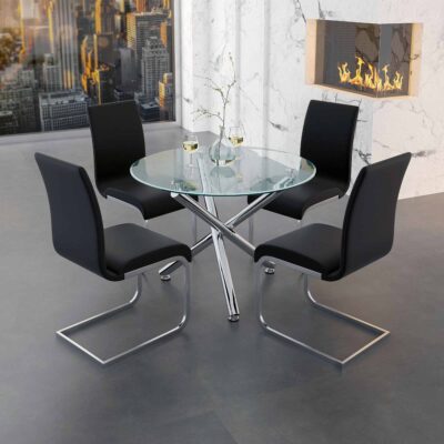 Solara II Round Dining Table in Chrome 12 Solara II Round Dining Table in Chrome 201-160-40 201 160 40 4