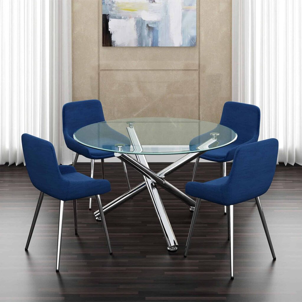 Solara II Round Dining Table in Chrome 201-160-40 201 160 40 5