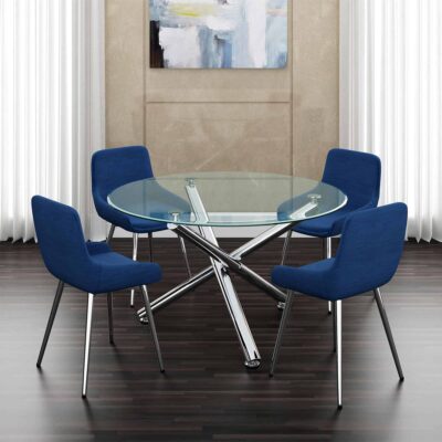 Solara II Round Dining Table in Chrome 13 Solara II Round Dining Table in Chrome 201-160-40 201 160 40 5