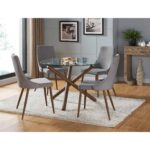 Rocca Round Dining Table in Walnut 201-264-40 201 264 40 4