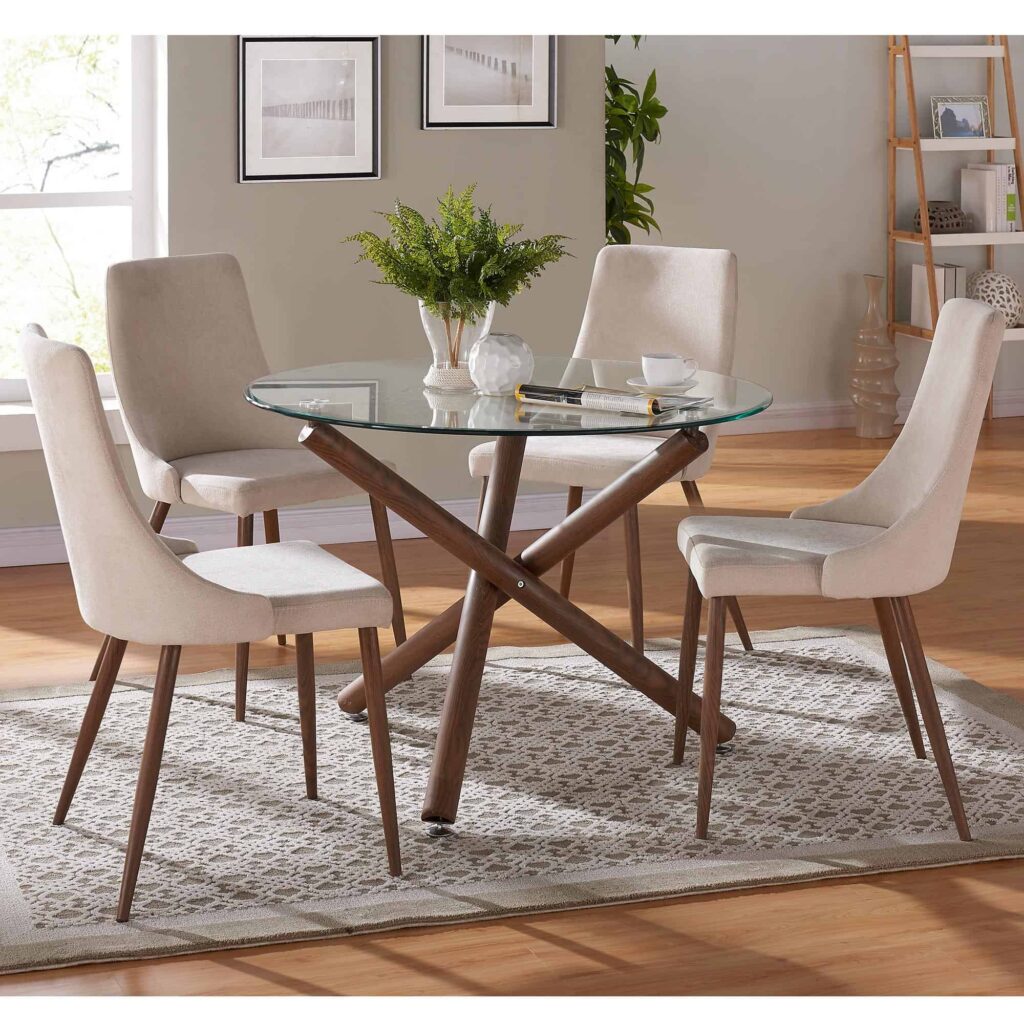 Rocca Round Dining Table in Walnut 201-264-40 201 264 40 6