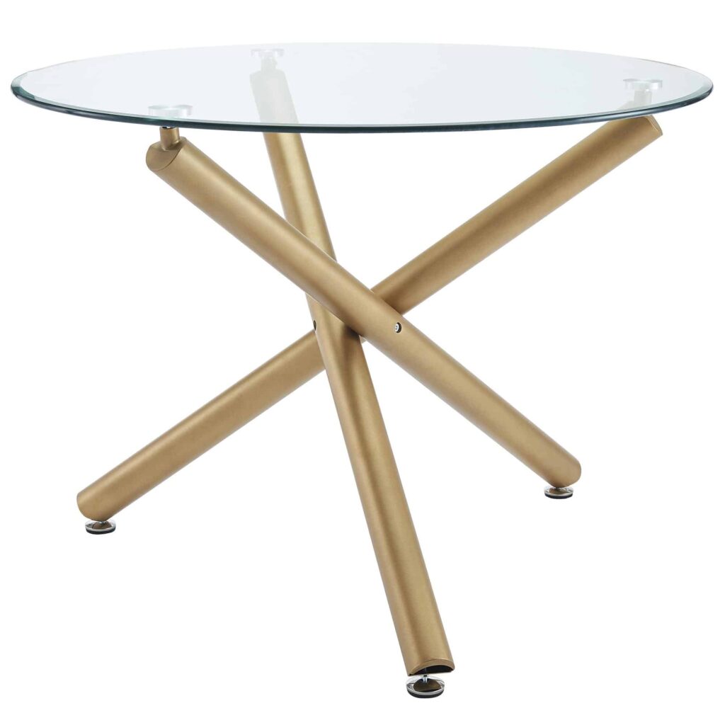 Carmilla Round Dining Table in Aged Gold 201-353GD 201 353GD